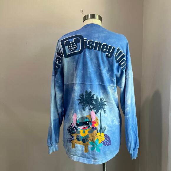 Walt Disney World Stitch Hawaiian Vacation Blue Tie Dye Spirit Jersey Size XS - Picture 6 of 9
